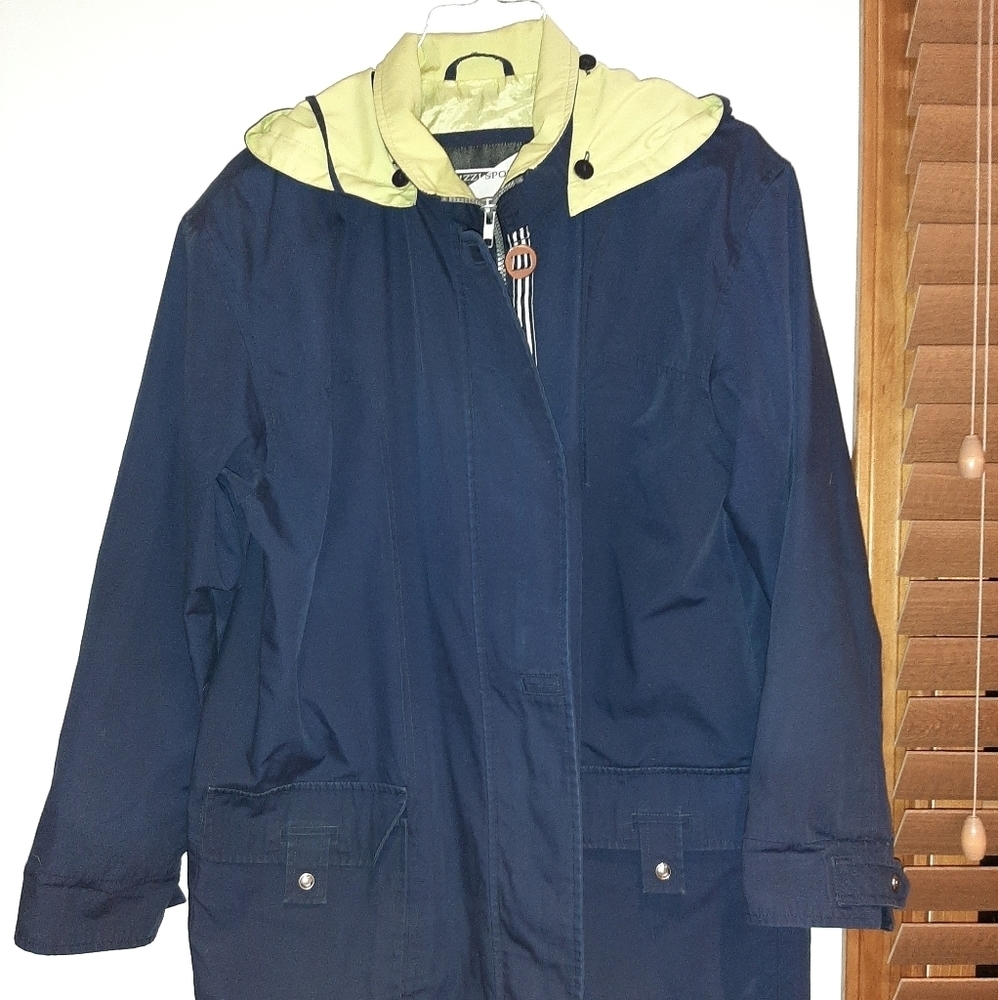 Izzi Sport Blue and Green Spring Hooded Jacket